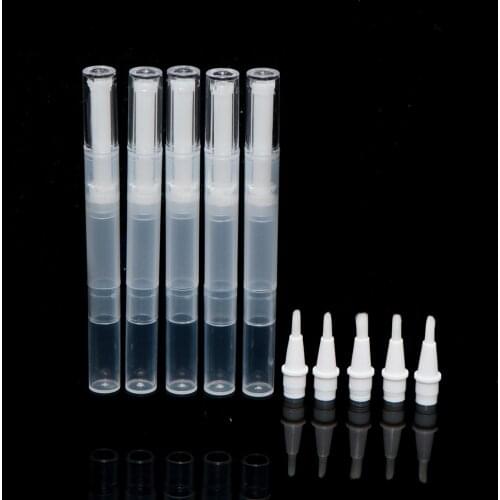 5pcs 3ml Nail Oil Bottle Empty Pen Botttle with Brush Applicator Portable Cosmetic Tool Makeup Container Bottle nail art tools