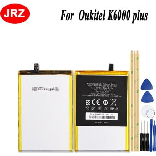 6080mAh For Oukitel K6000 Plus Battery High Quality Large Capacity Batterie Bateria Accumulator AKKU+Tools