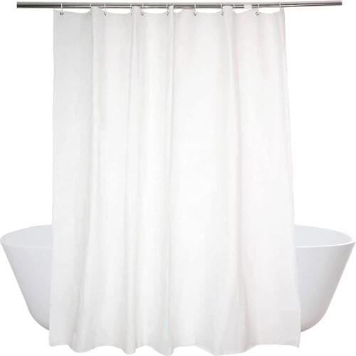 Nordic Style White Bathroom Curtains Waterproof Peva Shower Curtain Thick Solid Color Bathtub Mildew Free Bath Screens With Hook