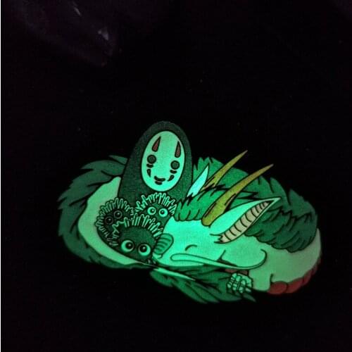 Cute Trendy Luminous European and American Grimace Male Brooch Cute Cartoon Wild Brooch Accessories Anime White Dragon Badge