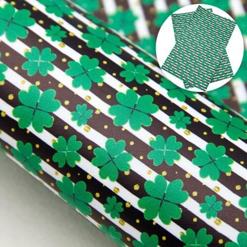 David accessories 20*33cm St patricks Printed Faux Synthetic Leather For Hair Bow Projects,DIY Handmade Materials,1Yc10164