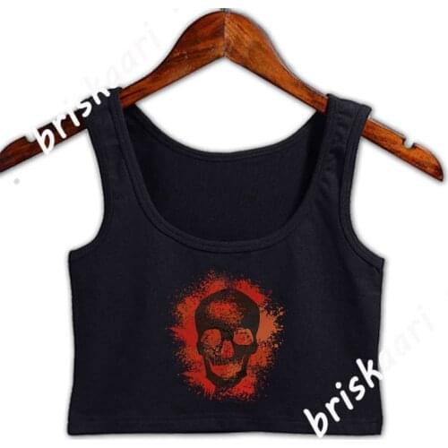 Grunge Skull Crop Top Fit Outfit Summer For Girls Plus Size 4xl Sexy Graphic Top Female Vest