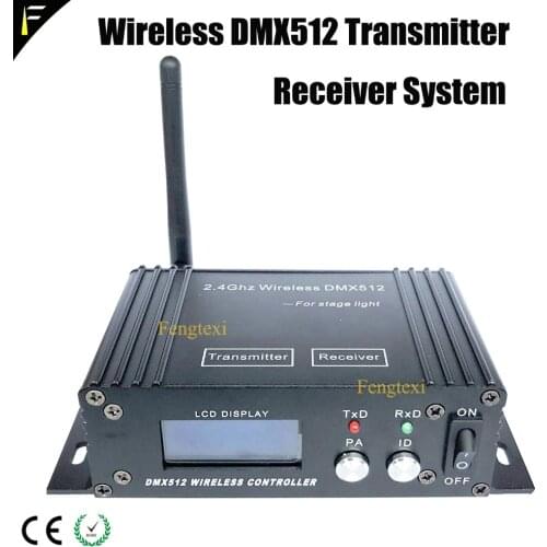 DMX512 Console Transmitter & Receiver Wireless System 2in1 LCD Display Mini Instrument Repeater for Stage Light Controller