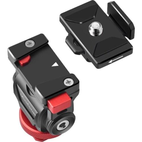 Hot Shoe Adjustable Monitor Holder Mount Camera Pan 360 Degree Tilt 180 Degree with Cold Shoe 1/4'' Quick Release Plate Tripod