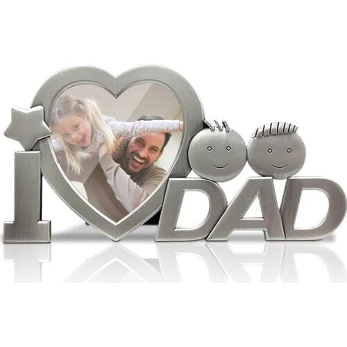Personality DIY Photo Frame Metal Picture Clip Love Heart Dad Design Home Office Desktop Decor for Fathers Day Gift Souvenir