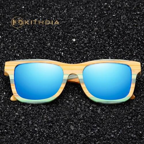 Kithdia Skateboard Wood Bamboo Sunglasses Polarized for Women Mens New Brand Designer Wooden Sun Glasses UV Protection Lens