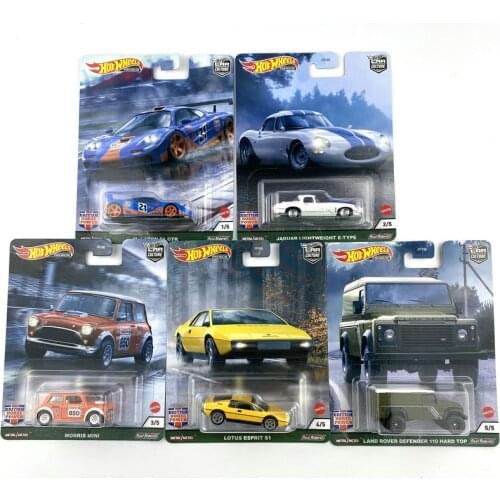 Hot Wheels Cars Car Culture BRITISH HORSE POWER McLaren JAGUAR 1:64 Collectibles Real Riders Metal Diecast Model Vehicle FPY86