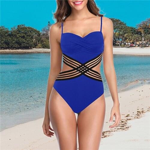 Monokini Swimsuit One-Piece Swimwear Sleeveless Spaghetti Strap Swimsuits Bathing Suit for Women Beachwear Maillot De Bain Femme