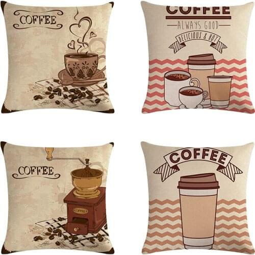 Sofa Seat Cushion Cover Coffee Always Good Madness Pillow Cover Decorative 45x45cm Cojines Decorativos Para Sofa ZY887
