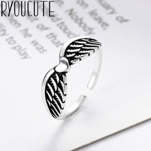 New Charming Open Wing Ring for Women Vintage Boho Party Rings Gothic Punk Jewelry Gifts for Girls 2021