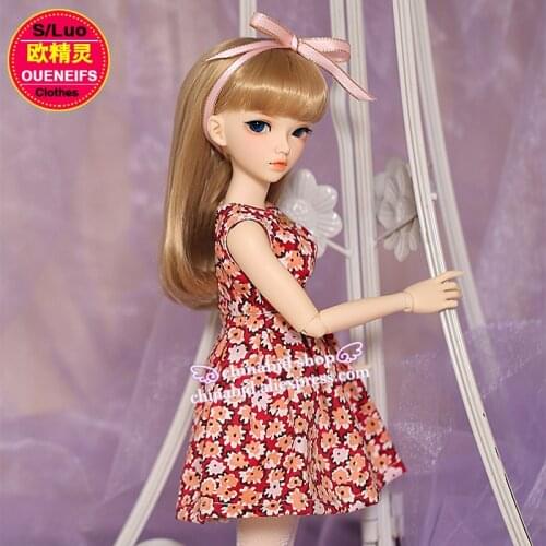 BJD Clothes 1/4 Doll Floral Dress Fashion Show Thin For the Minifee Fairyland Body YF4-132 Doll Accessories