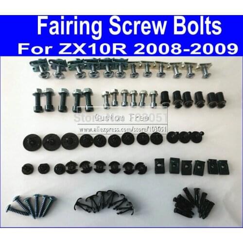 Perfect Motorcycle Fairing common screw bolts kit for KAWASAKI 2008 2009 ZX10R 08 09 ZX 10R aftermarket fairings bolt screws