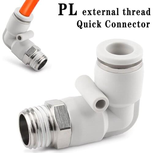 PL pneumatic connector high quality 4mm-12mm hose outer diameter 1/8" 1/4" 3/8" 1/2" elbow air elbow plug-in white connector