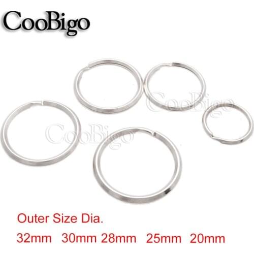 20pcs 5 Size Cutting Key Rings Key Chain Split O-Rings Silver Bag Toys Jewelry Parts Accessories 20mm~32mm Outer Diameter