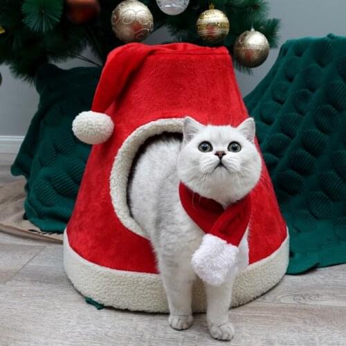 Christmas Cat House Nest Four Seasons Pet Products Dog Bed Cat Bed Cat Villa Nest Cat Litter Mat Products For Pet Gift