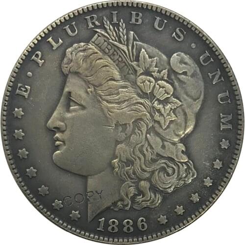 S 1886 United States Morgan 1 One Dollar Cupronickel Plated Silver Collectibles Copy Coin