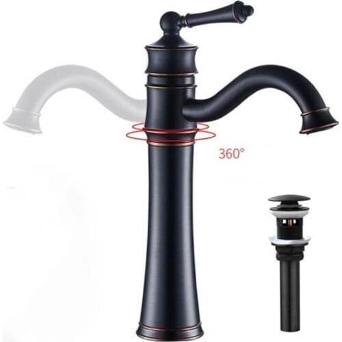 Basin Faucet Bathroom Mixer Tap Brass Wash basin Faucet Single Handle Single Hole Crane Bathroom ORB finished