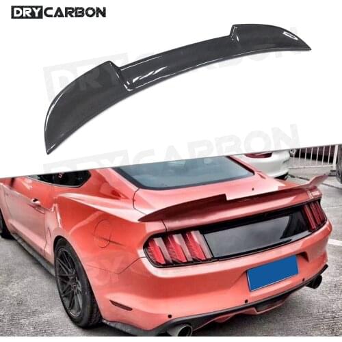 Carbon Fiber Rear Trunk Lip Wings Spoiler Fit for Ford Mustang GT V8 V6 GT350 R Coupe 2 Door 2015-2020 Auto Car Style FRP