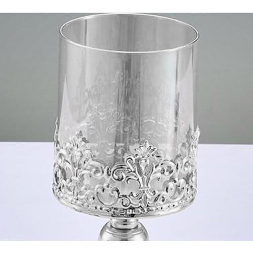 35cm Glass Tea Light Pillar Candle Holder Candlestick Home Housewarming Gift