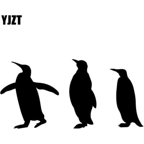 YJZT 15.7CM*7.6CM Penguins Decorate Body Of Car Pattern Car Sticker Vinyl Decal Black/Silver C4-2892