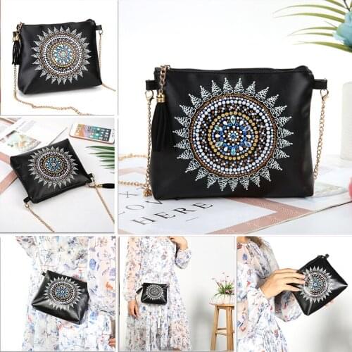 New Fashion 5D Diamond Painting Mosaic Flowers Shoulder Bag For Women Handbag Rhinestones DIY Special Drill Embroidery