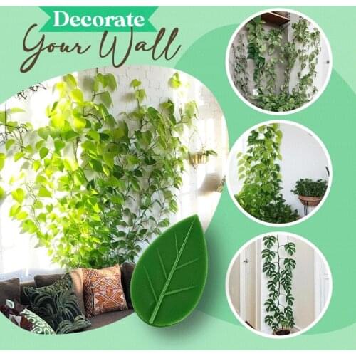 10PCS Plant Climbing Artifacts Fixing Clip Leaf Shape Self-Adhesive Invisible Garden Hook Support for Climbing Plants Traceless