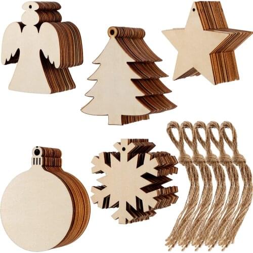 10pcs Wooden Snowflakes Unfinished Wood Ornaments Cutouts Christmas Wood Snowflake for Christmas Home Party Decoration