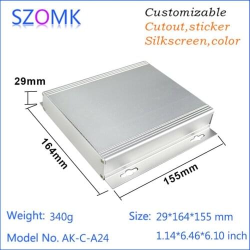 10pcs/lot wall mounted aluminium instrument case silver anodizing junction housing 29*164*155mm