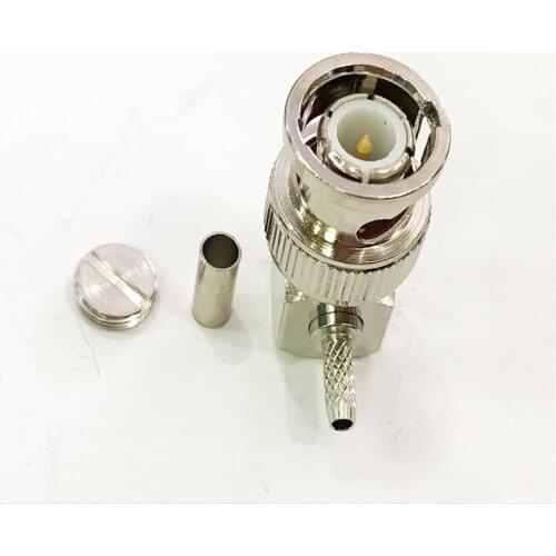20pcs BNC Right Angle Male Plug Crimp for RG174 RG316 LMR100 Pigtail Coaxial Cable Adapter Connector