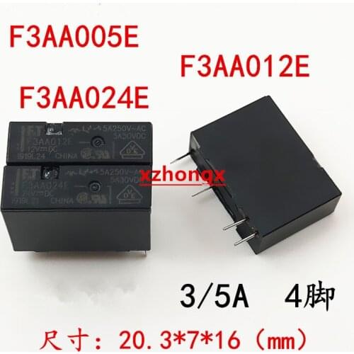 5PCS F3AA024E F3AA005E F3AA012E 5V 12V 24V DIP4 Power Relay 5VDC 12VDC 24VDC