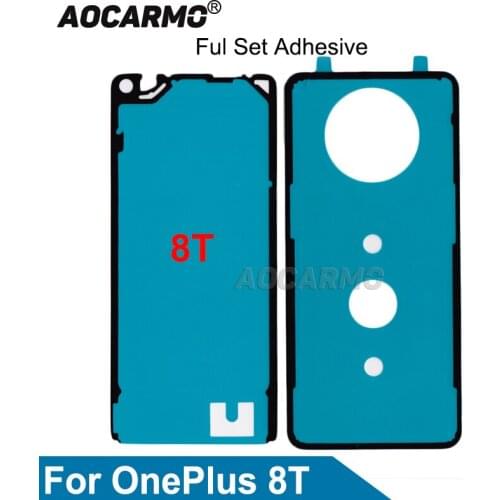 Aocarmo For OnePlus 8T Back and Front LCD Adhesive Back Cover Waterproof Sticker Glue