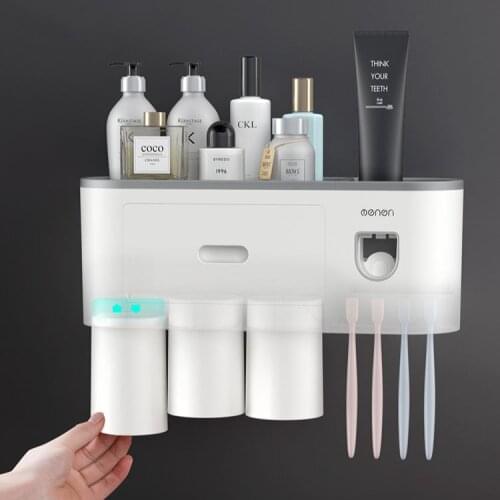 Automatic Toothpaste Squeezer Dispenser Toothbrush holder Toothpaste holder Wall Bathroom storage rack Bathroom shelf