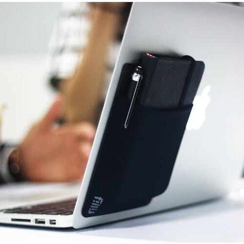 Tablet Holder Storage Computer Tablet Accessories Storage Organizer Adhesive Laptop Back Storage Bag Multi-Pocket Storage Bag
