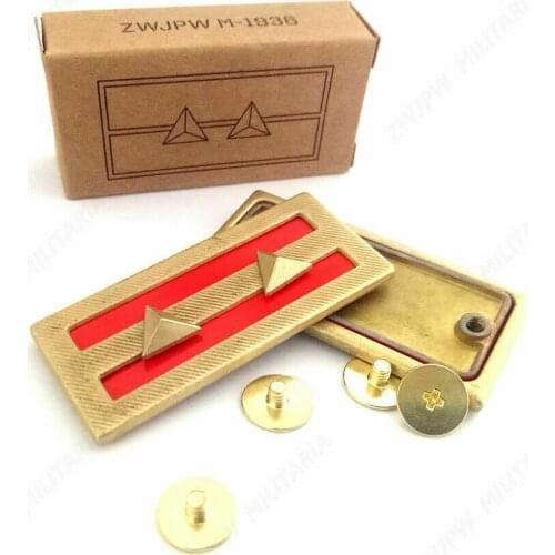 Two star) WW2 CHINESE ARMY LIEUTENANT IRON PLATE COLLAR & STAR VETERAN GIFT Soldier Military War Reenactments