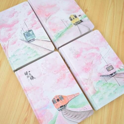 Kawaii sakura girl notebook Color inner page Planner diy Diary journal Stationery scool office supplies