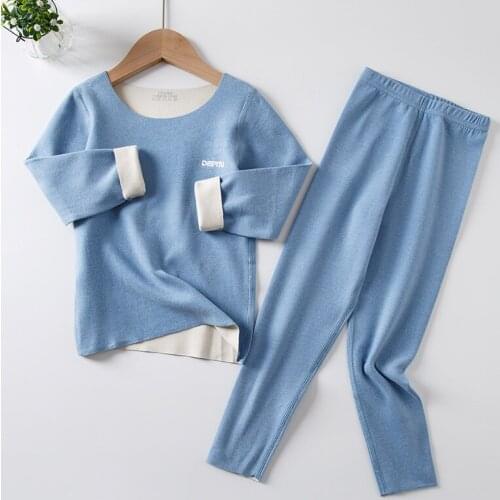 Children Homewears Sets Autumn Winter Warm Thermal Underwears Pajamas Sets Sleepwear for Boys Girls 100-170cm Kids Clothing Sets