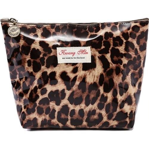 2019 Women Make Up Bags Leopard Cotton Zipper Cosmetic Cases Girls Clutch Bag Lady Pouch Storage Item Organizer Waterproof New