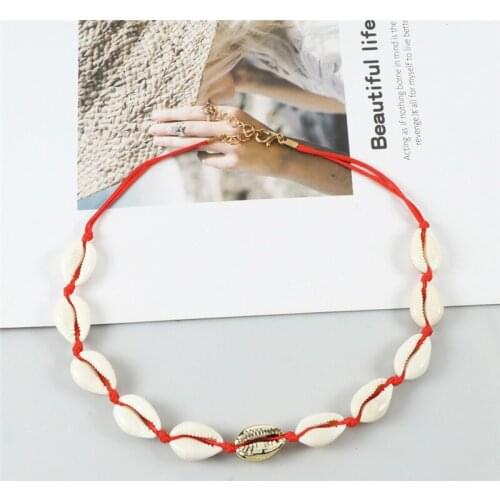 Summer Natural Shell Necklace Bohemian Cowrie Conch Seashell Pendant Beach Choker Necklaces for Women Girl Fashion Jewelry Gifts