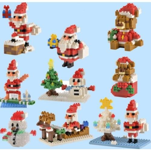 Mini Blocks Christmas Santa Claus Model Micro Bricks Building Block Toy for kids Children Snowman Childrens Toy Christmas Gift