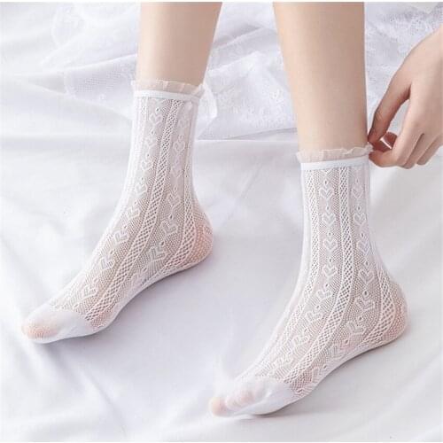 Maid Lolita Socks Cosplay Costumes Accessories Lace HeartShape Socks Anime Cartoon Girl Gift B1662