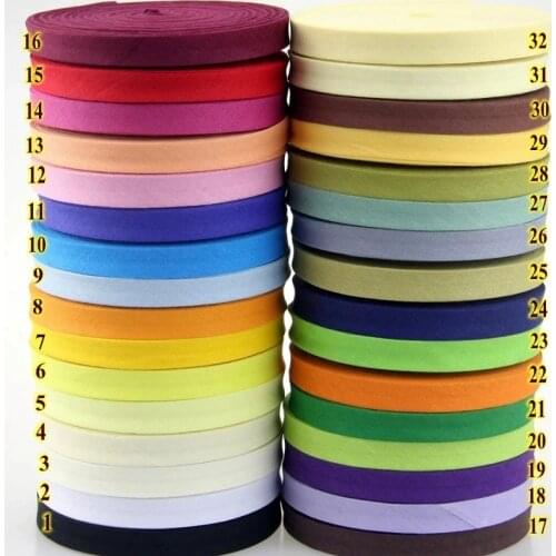 12mm(1/2") solid color ironed single fold cotton bias binding tape table cloth garment quilt craft sewing accessor 22m/lot