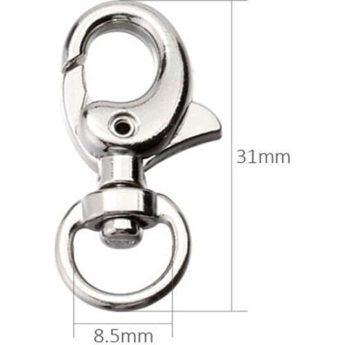 Wholesale 400pcs 31mm Nickel Plated Zinc Alloy Swivel Snap Hook for Strapping Key Chain DIY Accessories BS04YS03