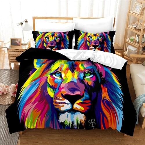 Tiger Bedding Set Animal Duvet Cover Sets Comforter Cover Twin Queen King Single Size Home Decor Cartoon Kids Gift