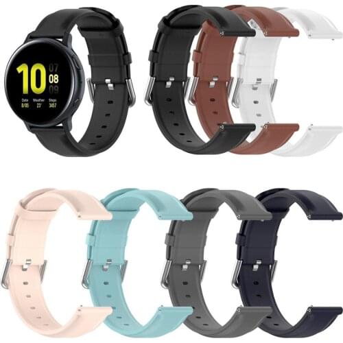 Genuine Leather 20/22mm Wrist Band Strap For Samsung galaxy watch active 2 Smart Watches High quality WATCH band Multicolor