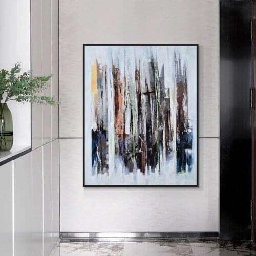 Hand Painted Abstract Oil Painting Wall Art Modern Minimalist Colorful Picture Canvas Home Decor For Living Room Office No Frame