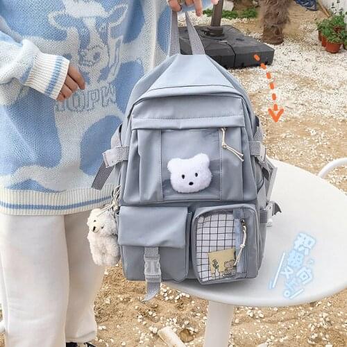 Original Design Japanese College Style Retro School Bag Female College Student Ins High School Korean Transparent Backpack