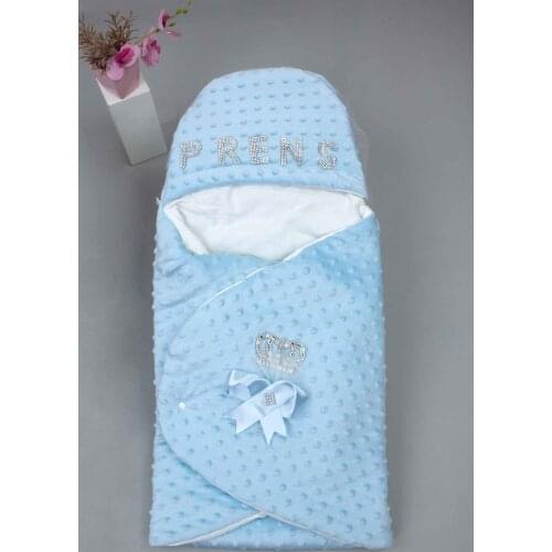 Blue Boy Baby Swaddle Newborn Male Babies Blanket Clothing Unisex Cotton Fabric Soft Baby Bedding Of Sids Models