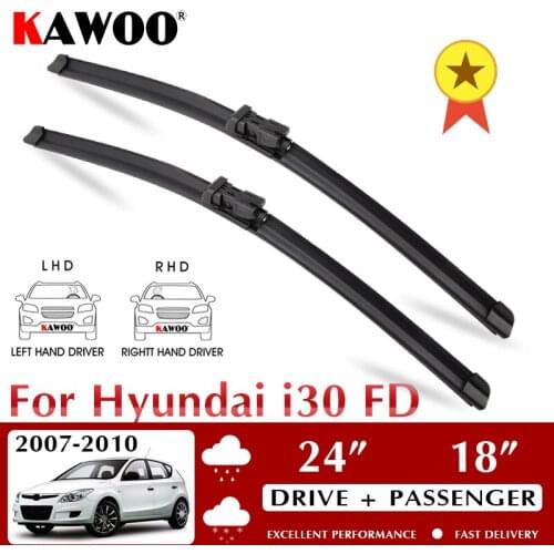 KAWOO Wiper Front Car Wiper Blades For Hyundai i30 FD 2007-2010 Windshield Windscreen Front Window Accessories 24"+18" LHD RHD