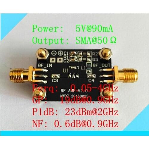 Ultra low noise NF=0.6dB high linearity 0.05-4G wideband amplification LNA input as low as -110dBm