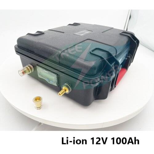 Waterproof 12v 100ah lithium battery 12v 100ah li ion 100A discharge Solar Energy Storage golf cart pure sine + 10A charger